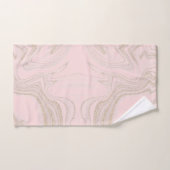 モダン赤面ピンクイエロー抽象芸術大理石 バスタオルセット (ハンドタオル)