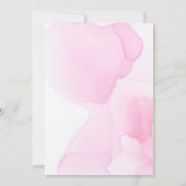 モダン赤面ピンクウォーターカラーブライダルシャワー 招待状 (裏面)