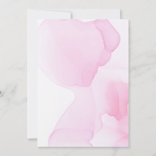 モダン赤面ピンクウォーターカラーブライダルシャワー 招待状 (裏面)