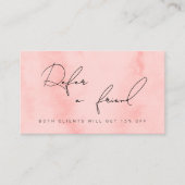 モダン赤面ピンクウォーターカラーメイクアップ&ヘア 紹介カード (正面)