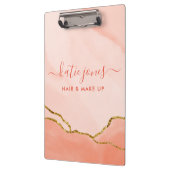 モダン赤面ピンクウォーターカラー&フェイク金ゴールド事業 クリップボード (左)