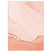 モダン赤面ピンクウォーターカラー&フェイク金ゴールド事業 クリップボード (裏面)