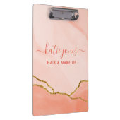 モダン赤面ピンクウォーターカラー&フェイク金ゴールド事業 クリップボード (右)