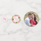 モダン赤面ピンクウォーター結婚カラー表 コンフェッティ (裏面)