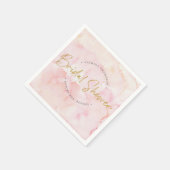 モダン赤面ピンクウォーター色ブライダルシャワー紙N スタンダードカクテルナプキン (角)