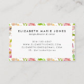 モダン赤面ピンクウォーター色プロフェッショナルフローラ 名刺 (裏面)