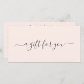モダン赤面ピンクエレガントギフト券 (正面/裏面)