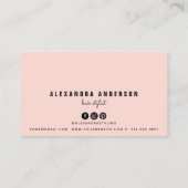 モダン赤面ピンクカラーブロック名刺 名刺 (裏面)