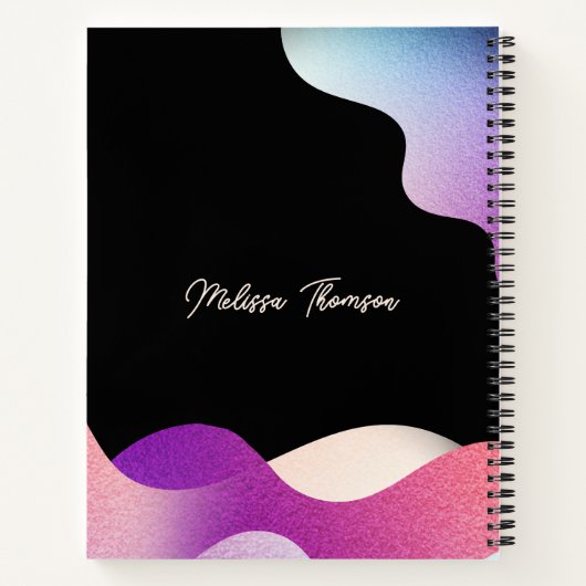 モダン赤面ピンクグラデーショおもしろいン波メイクアップ引用文 ノートブック (裏面)