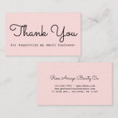 モダン赤面ピンクサンキュー 名刺 (正面/裏面)