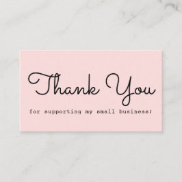 モダン赤面ピンクサンキュー 名刺