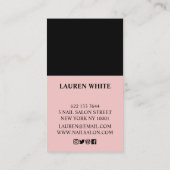 モダン赤面ピンクシックスタイリッシュトレンディー爪、 ネイルポーランド 名刺 (裏面)