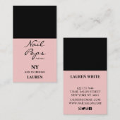 モダン赤面ピンクシックスタイリッシュトレンディー爪、 ネイルポーランド 名刺 (正面/裏面)