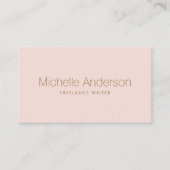 モダン赤面ピンクシックミニマルプロフェッショナル 名刺 (正面)