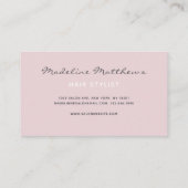 モダン赤面ピンクシック美容師スクリプト名 名刺 (裏面)