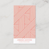 モダン赤面ピンクジオメトリックガーリースフェミニン 名刺 (正面)