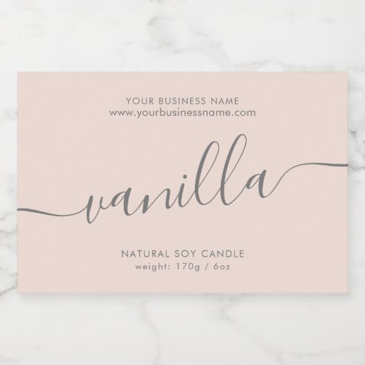 モダン赤面ピンクスクリプトキャンドルプロダクトラベル フードラベル (シングルラベル)