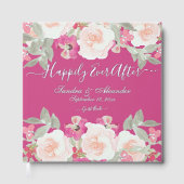 モダン赤面ピンクセージフローラウォーター結婚カラー ゲストブック (正面)