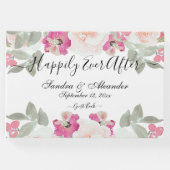 モダン赤面ピンクセージフローラウォーター結婚カラー ゲストブック (正面)