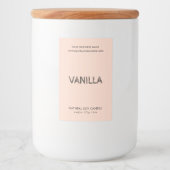 モダン赤面ピンクタイポグラフィろうそく製品ラベル フードラベル (正面)