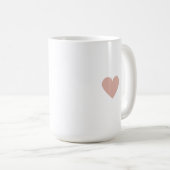 モダン赤面ピンクハートミニマシンプルリストカスタム コーヒーマグカップ (正面右)