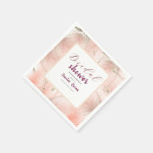 モダン赤面ピンクパンパスグラスブライダルシャワー スタンダードカクテルナプキン (角)