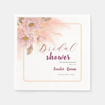 モダン赤面ピンクパンパスグラスブライダルシャワー