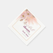 モダン赤面ピンクパンパスグラスブライダルシャワー スタンダードカクテルナプキン (角)