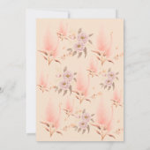 モダン赤面ピンクパンパスグラスブライダルシャワー 招待状 (裏面)