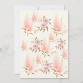 モダン赤面ピンクパンパスグラスブライダルシャワー 招待状 (裏面)