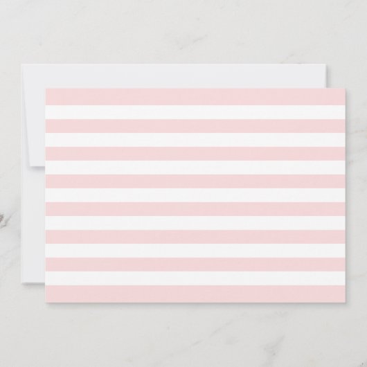 モダン赤面ピンクフローラストライプ卒業パーティー 招待状 (裏面)