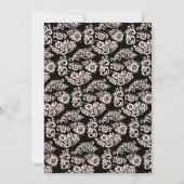 モダン赤面ピンクフローラハートブライダルルンチョン 招待状 (裏面)