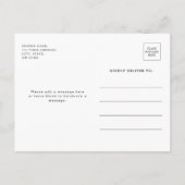 モダン赤面ピンクフローラブライダルシャワー インビテーションポストカード (裏面)