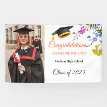 モダン赤面ピンクフローラ大学院卒業式パーティー