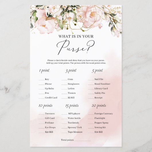 モダン赤面ピンクフローラ財布の中の何 (正面)