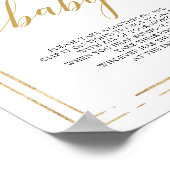 モダン赤面ピンクフローラ金ゴールドはベビー記号を言わない ポスター (角)