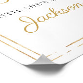 モダン赤面ピンクフローラ金ゴールドカウントダウン記号 ポスター (角)