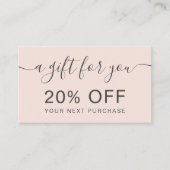 モダン赤面ピンクプロフェッショナルタイポグラフィ 割引カード (正面)