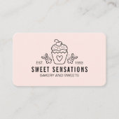 モダン赤面ピンクベーカリーケータリングシェフ 名刺 (正面)