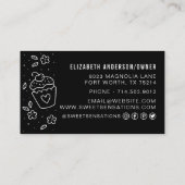 モダン赤面ピンクベーカリーケータリングシェフ 名刺 (裏面)