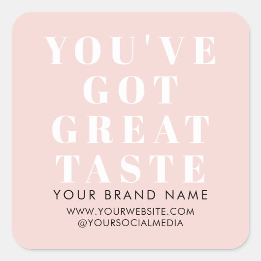 モダン赤面ピンクボックス包装ラベル スクエアシール (正面)