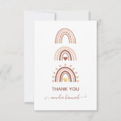 モダン赤面ピンクボホレインボーサンキューカード サンキューカード (正面)