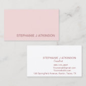 モダン赤面ピンクミニマルプロフェッショナルシンプル 名刺 (正面/裏面)