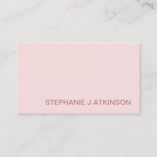 モダン赤面ピンクミニマルプロフェッショナルシンプル 名刺