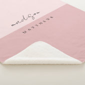 モダン赤面ピンクミニマル手書きスクリプト シェルパブランケット (3/4)