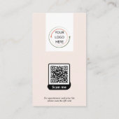 モダン赤面ピンクメイク美容師写真QRコード 名刺 (裏面)