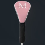 モダン赤面ピンクモノグラムガーリーシックな灰色スクリプト ゴルフヘッドカバー<br><div class="desc">赤面モダンピンクモノグラムガーリーシックなグレースクリプトゴルフヘッドカバー</div>