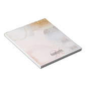 モダン赤面ピンクモノグラム名抽象芸術メモ帳 ノートパッド (アングル)