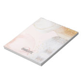 モダン赤面ピンクモノグラム名抽象芸術メモ帳 ノートパッド (回転)