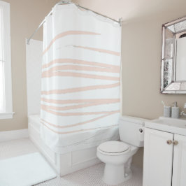 モダン赤面ピンクラインズ抽象芸術アート シャワーカーテン